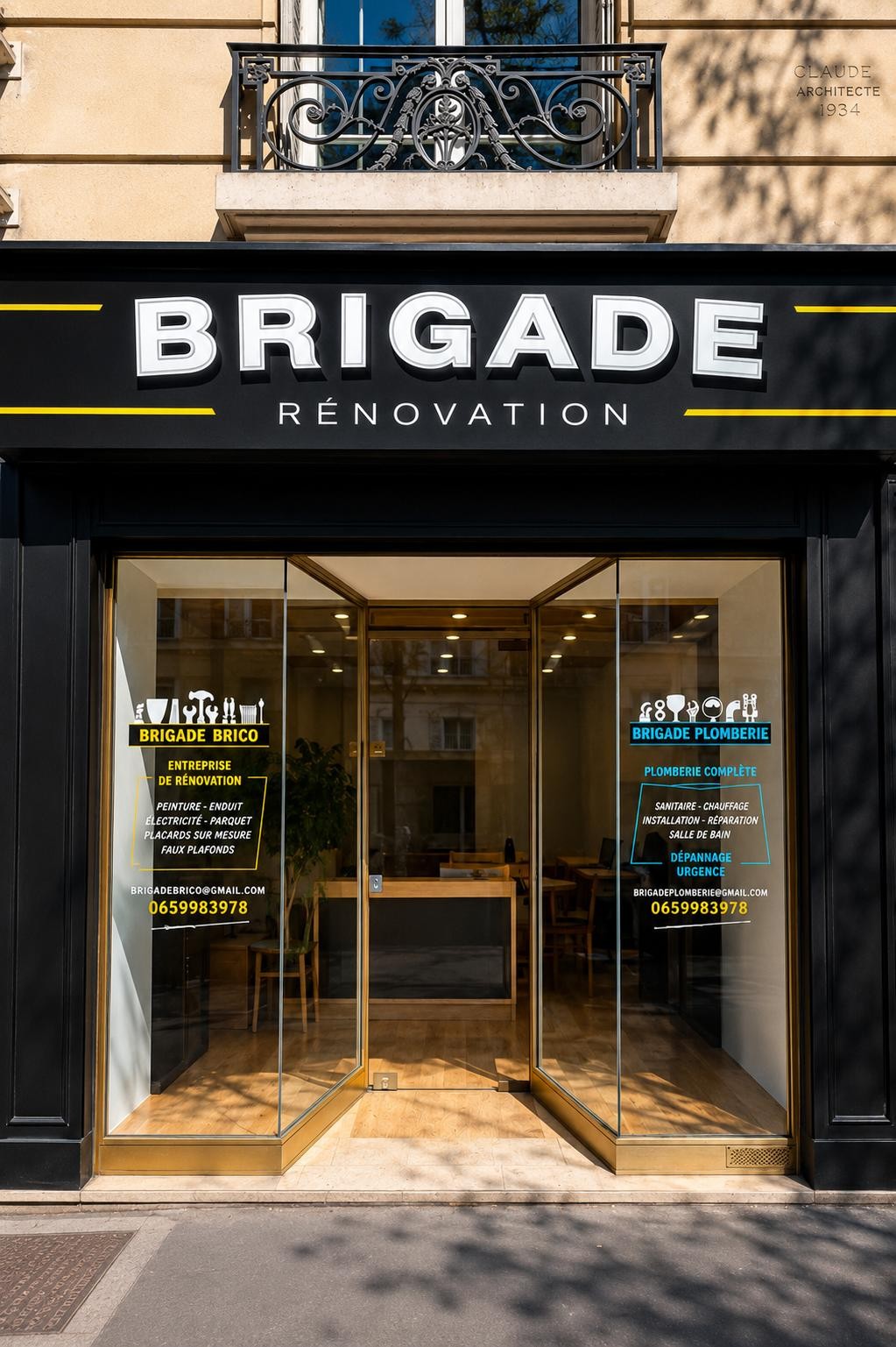 Devanture de la boutique Brigade Brico, 24 rue d'Alésia à Paris 14ème